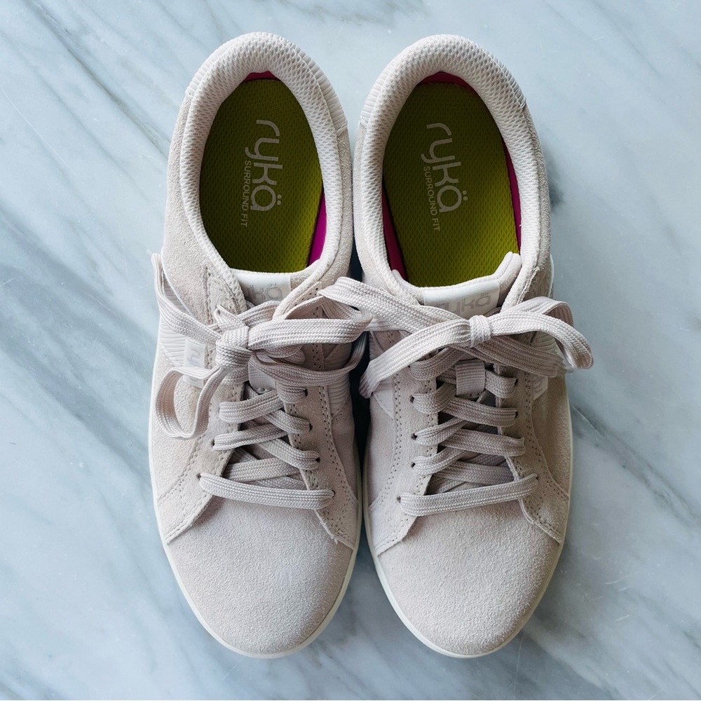 Ryka•NWOB•8•Suede Viv Classic Sneakers•Sand Beige•Lace-Up Closure•Padded Collar🌼 - Picture 11 of 16